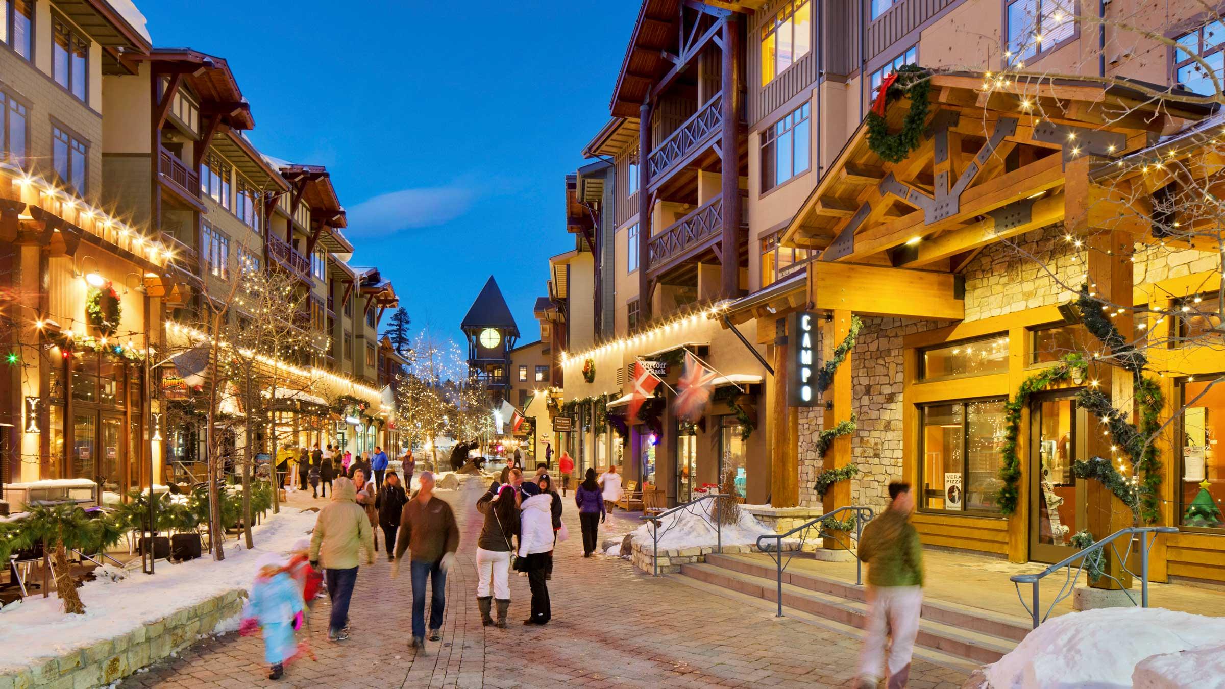 People walking in The Village at Mammoth