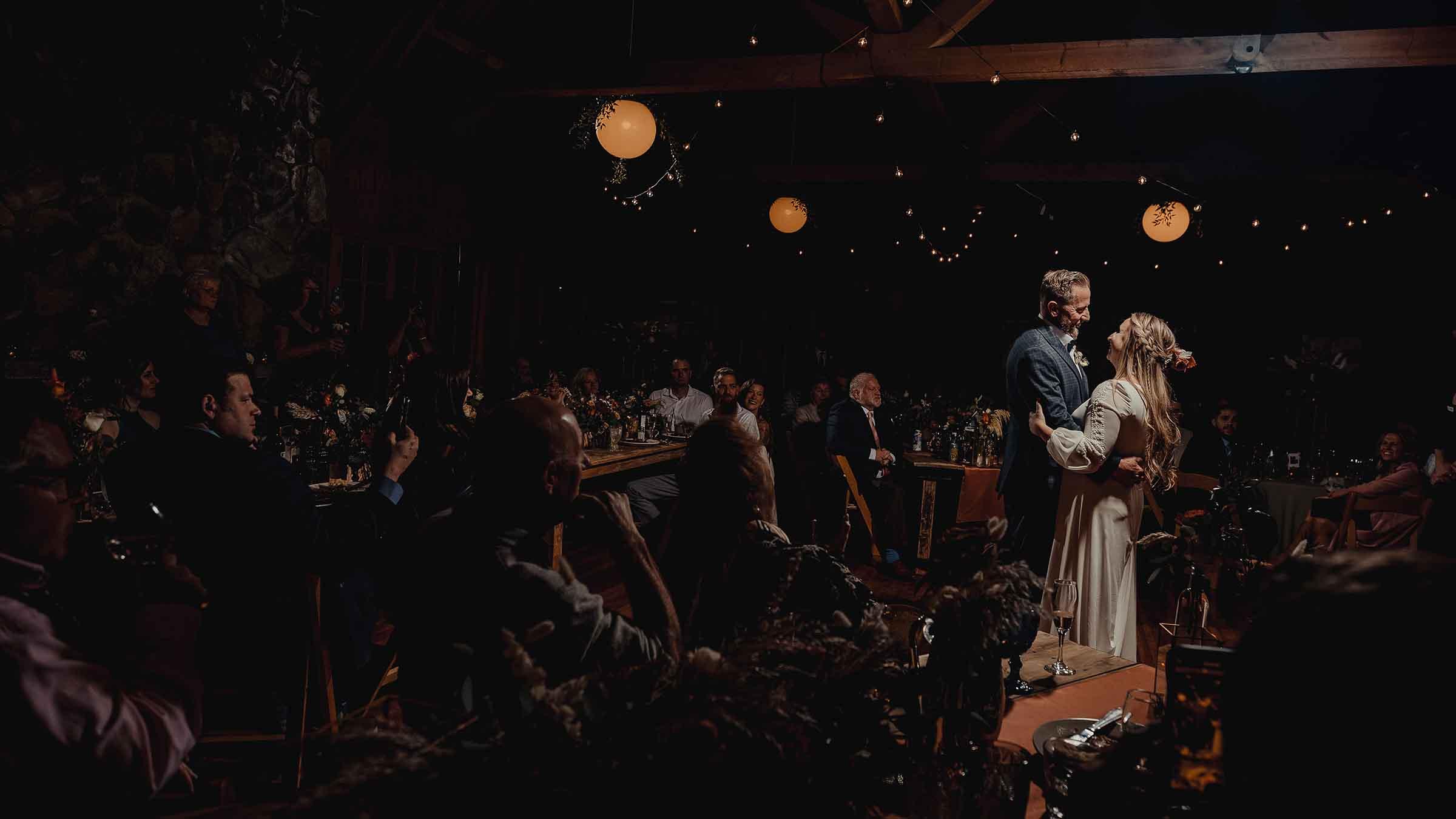 Bride and groom first dance