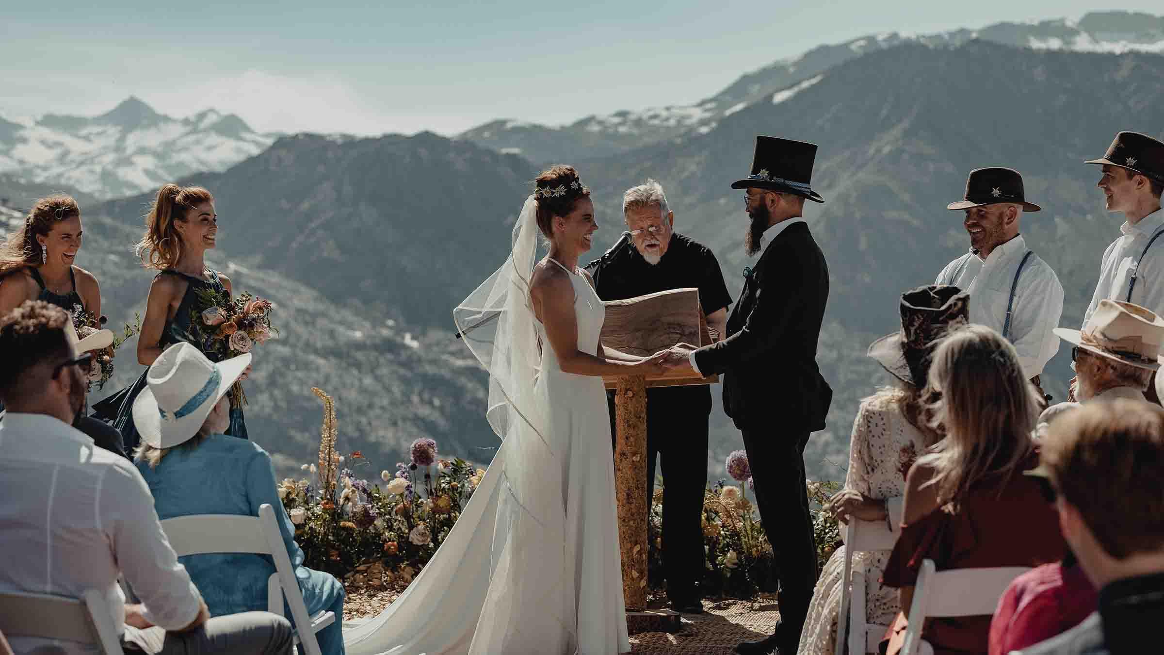 Bride and groom at June Mountain