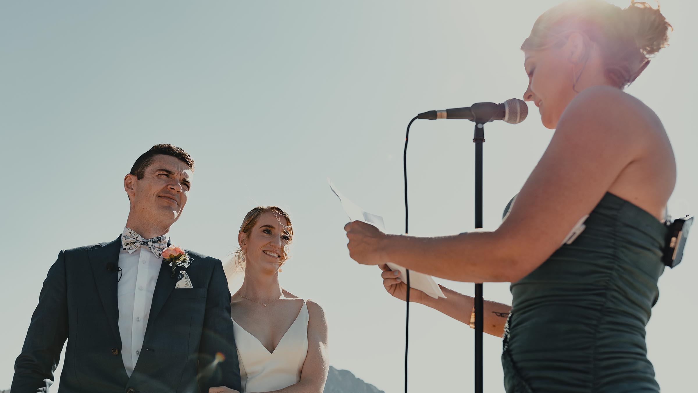 Wedding toast at June Mountain